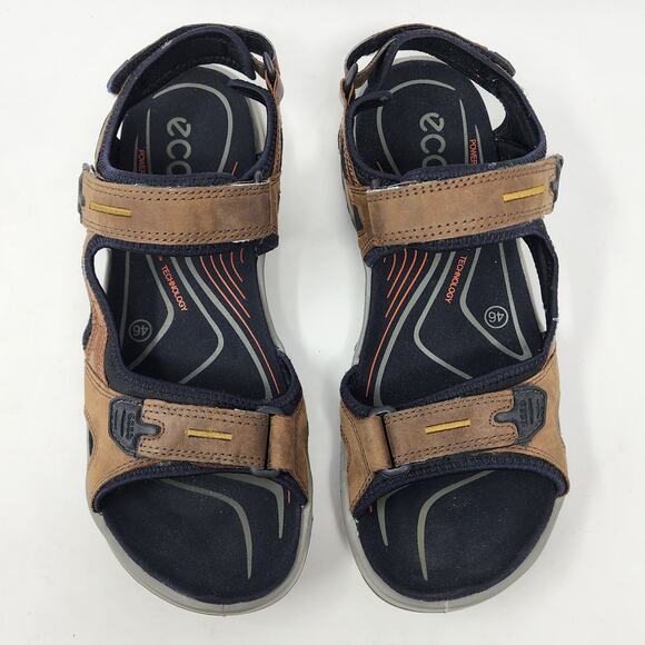 ECCO Offroad Hiking Sandal Men 12 Brown Nubuck Leather Comfort Shoes 06956456401